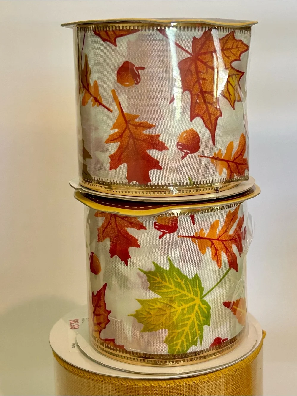 Autumn Leaf, Solid and Plaid Ribbon Bundle for Fall Decorating